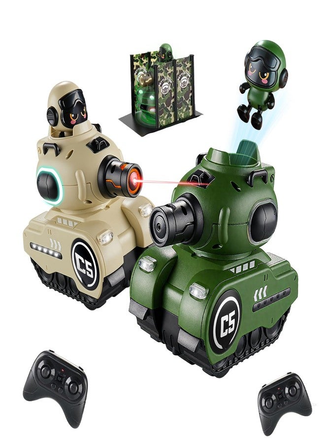 أو بيست دبابات قتالية تعمل بالتحكم عن بعد، مزودة بنظام الأشعة تحت الحمراء، سيارات هواية تعمل بالتحكم عن بعد، دبابة تطلق النار مع محطة HP، ألعاب عسكرية، هدايا عيد الميلاد والكريسماس للأولاد والبنات من عمر 6 إلى 12 سنة، عبوة من قطعتين - Image 1